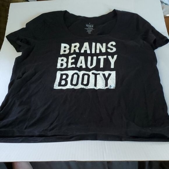 Torrid Shirt Cotton T Tee Top Short Sleeve Black Scoop Women's 2 Extra Lg WOMAN' - Picture 6 of 10